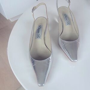 Silver Slingback Heels